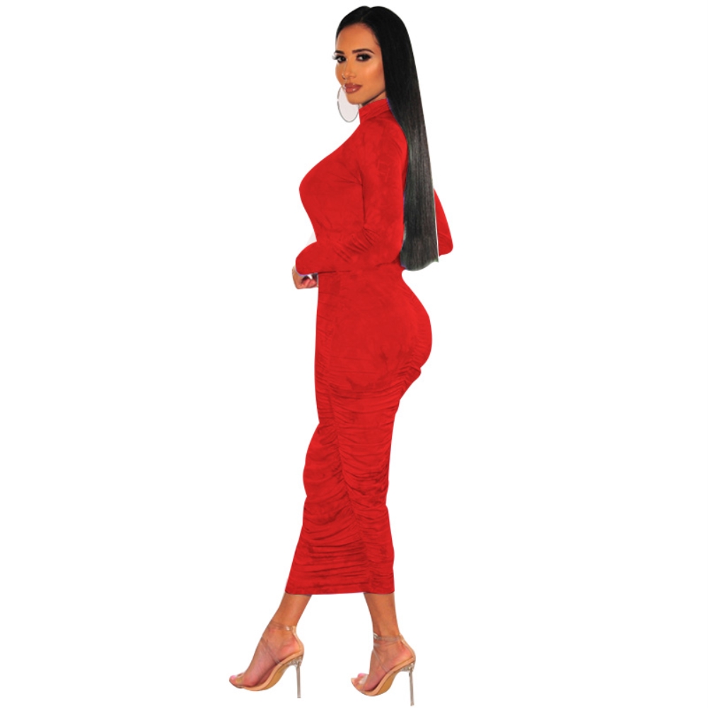 Tie Dye Sexy Long Curvy Dress with Full Sleeves