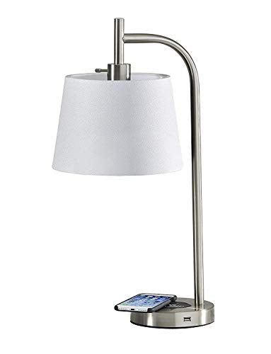 Indoor Lighting Drake Table Lamp with Wireless Charging, 7W LED, 5W QI/ USB Port