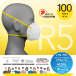Surgical Respirator R5 Headband FFP2 (100pcs in a box) Twin Pack