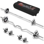 STOZM Dumbbell Set 121lbs Chrome Coated with Carry Case, 2 Connectors, & 2 Dumbbell Handles