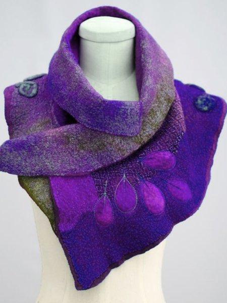 Color-Block Cotton-Blend Casual Scarves & Shawls