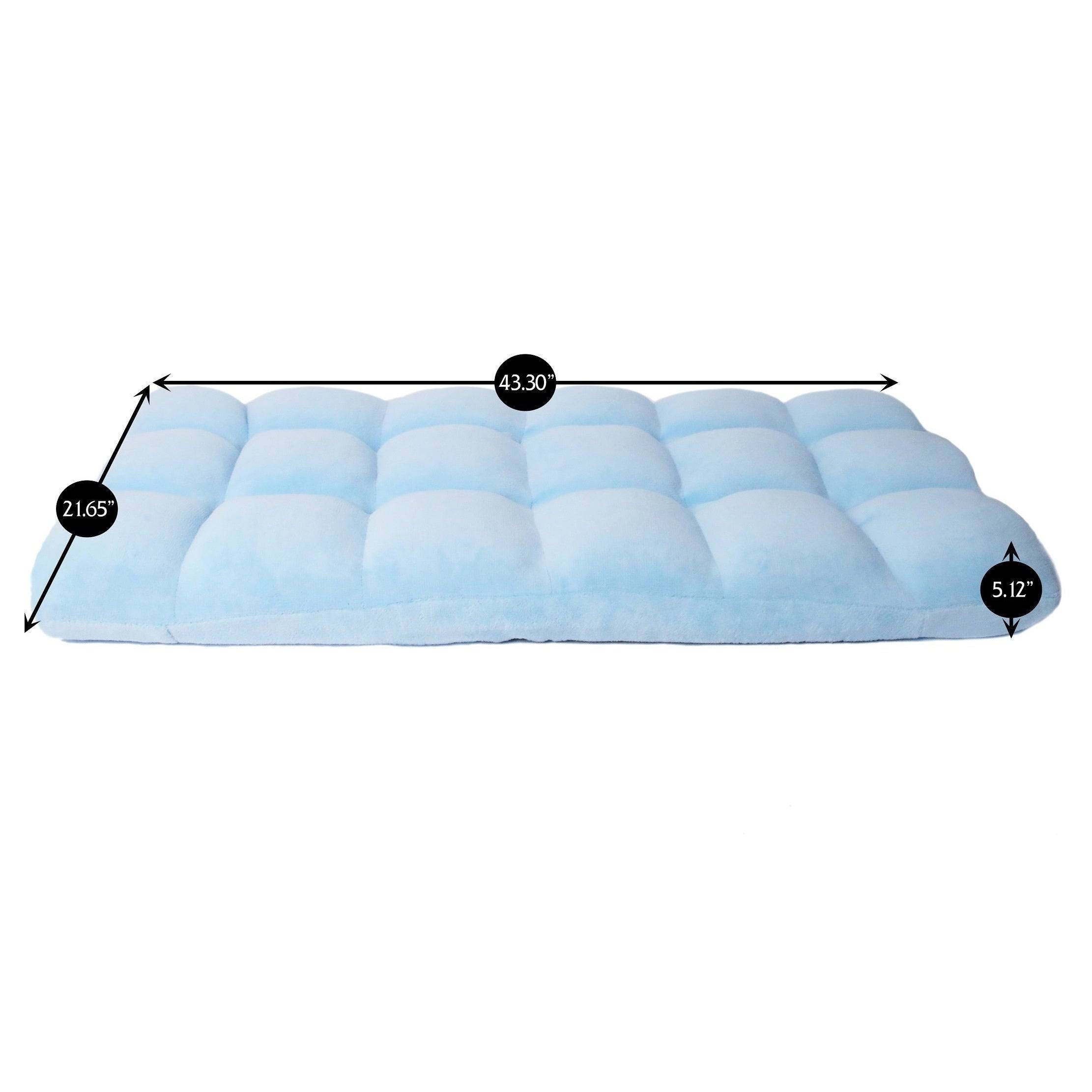 Chic Home Loungie Armless Quilted Recliner Chair, Light Blue