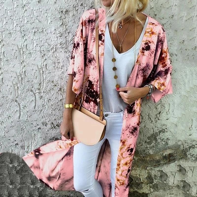 Fashion Abstract Style Print Long Sleeve Cardigan