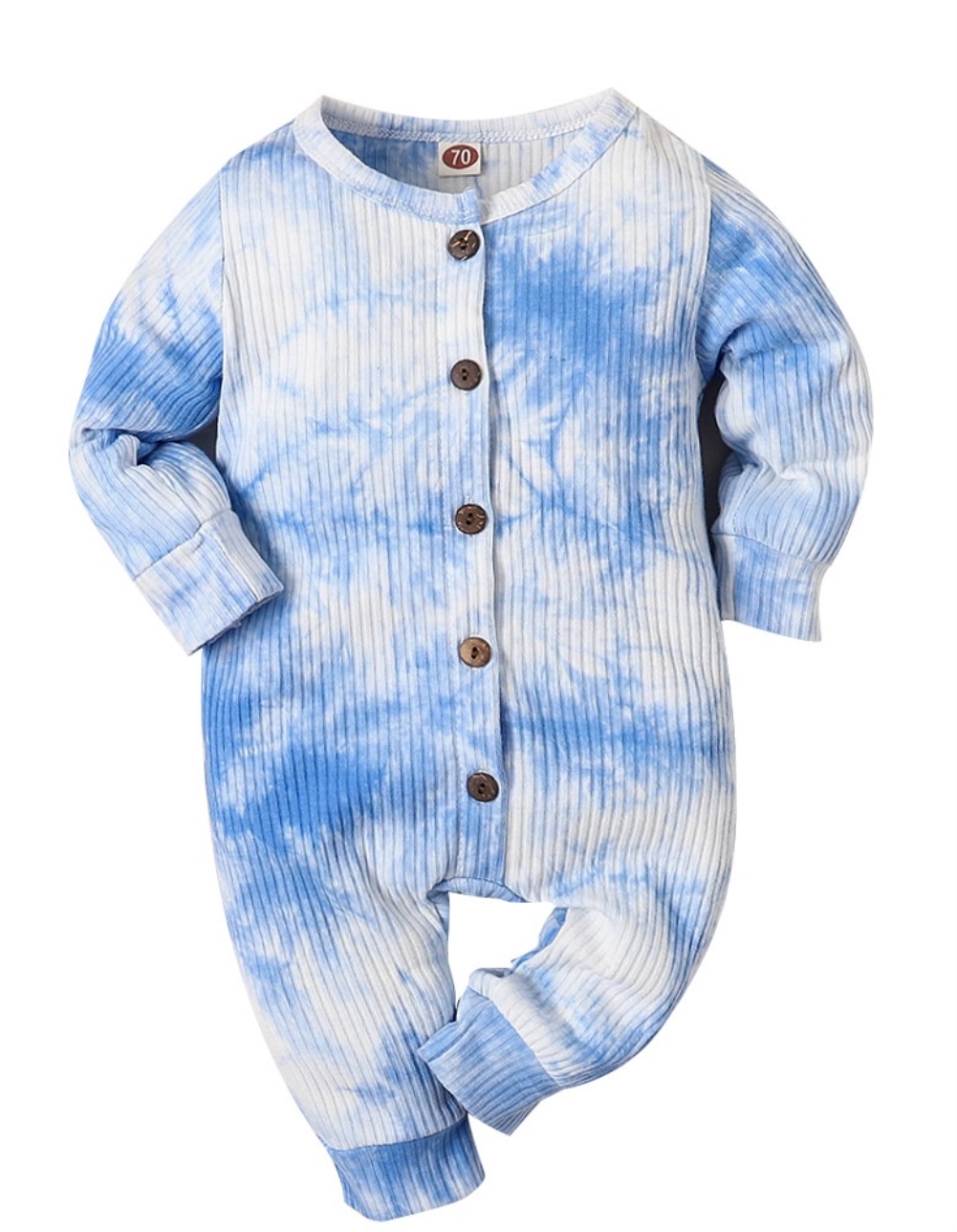 Baby Boy Autumn Tie Dye Button Up Rompers