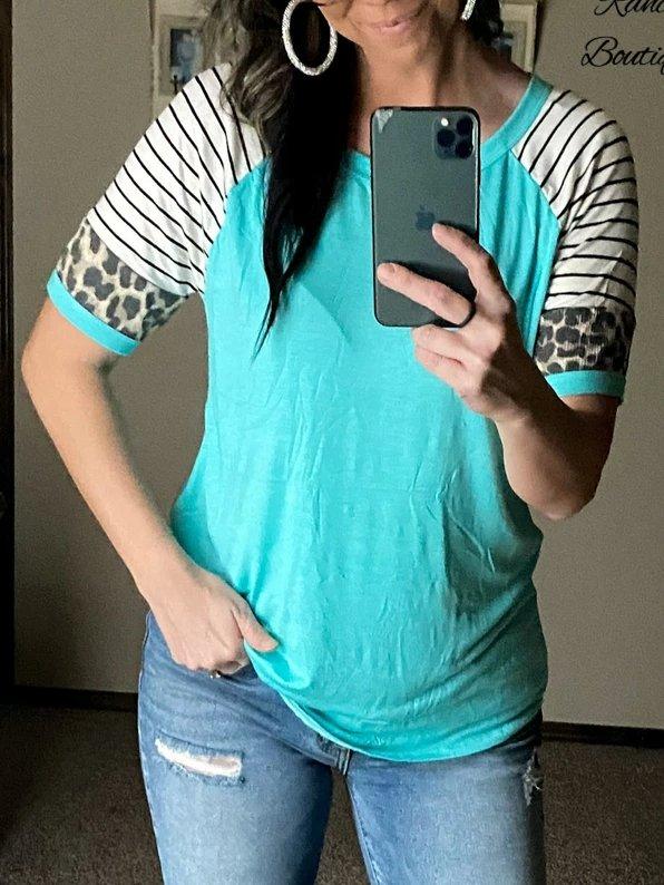 Short Sleeve Cotton-Blend Printed Shirts & Tops