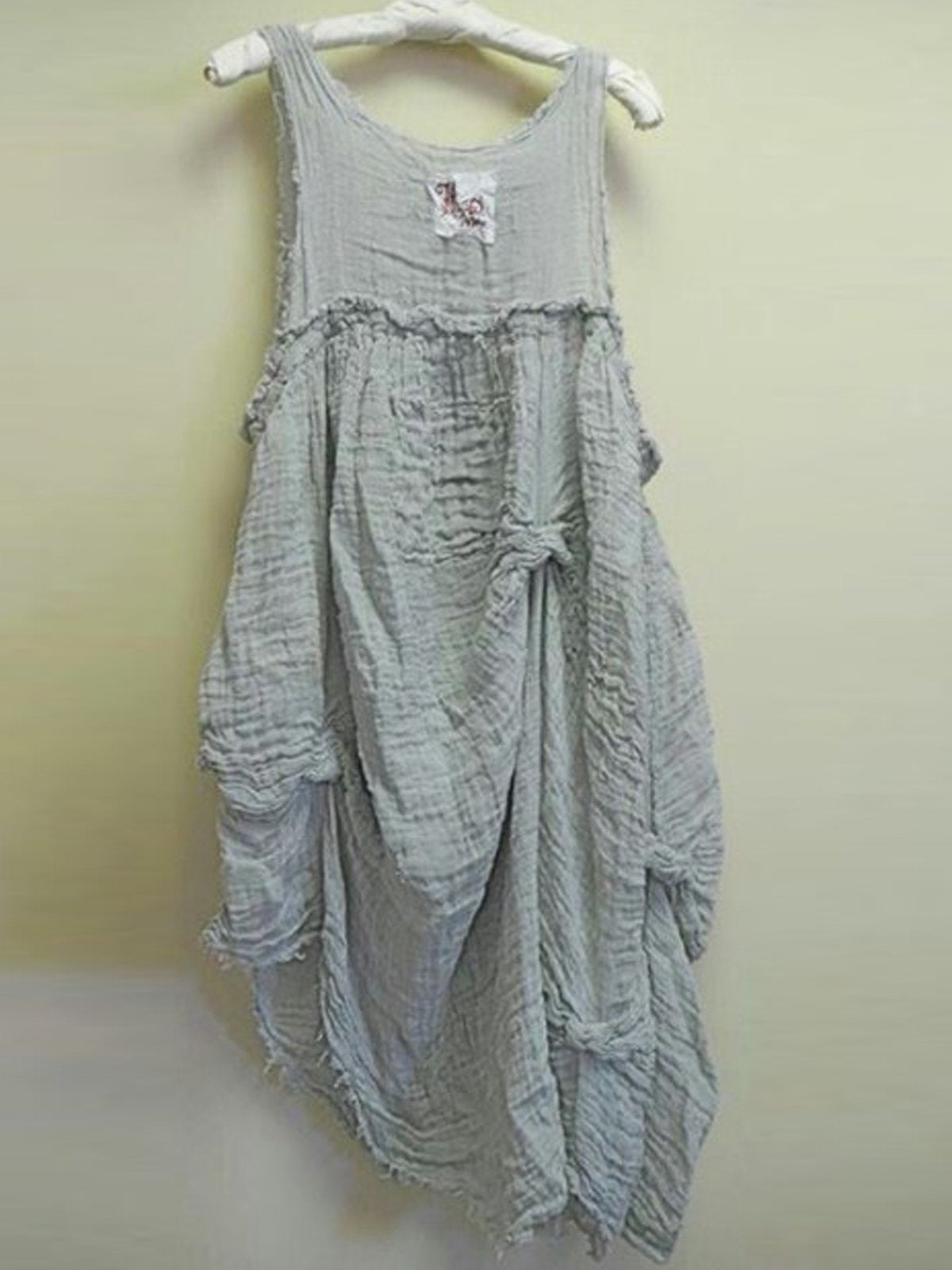 Linen Casual Crew Neck Dresses