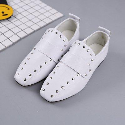 Women Chunky Heel Artificial Leather Rivet Spring/Fall Loafers