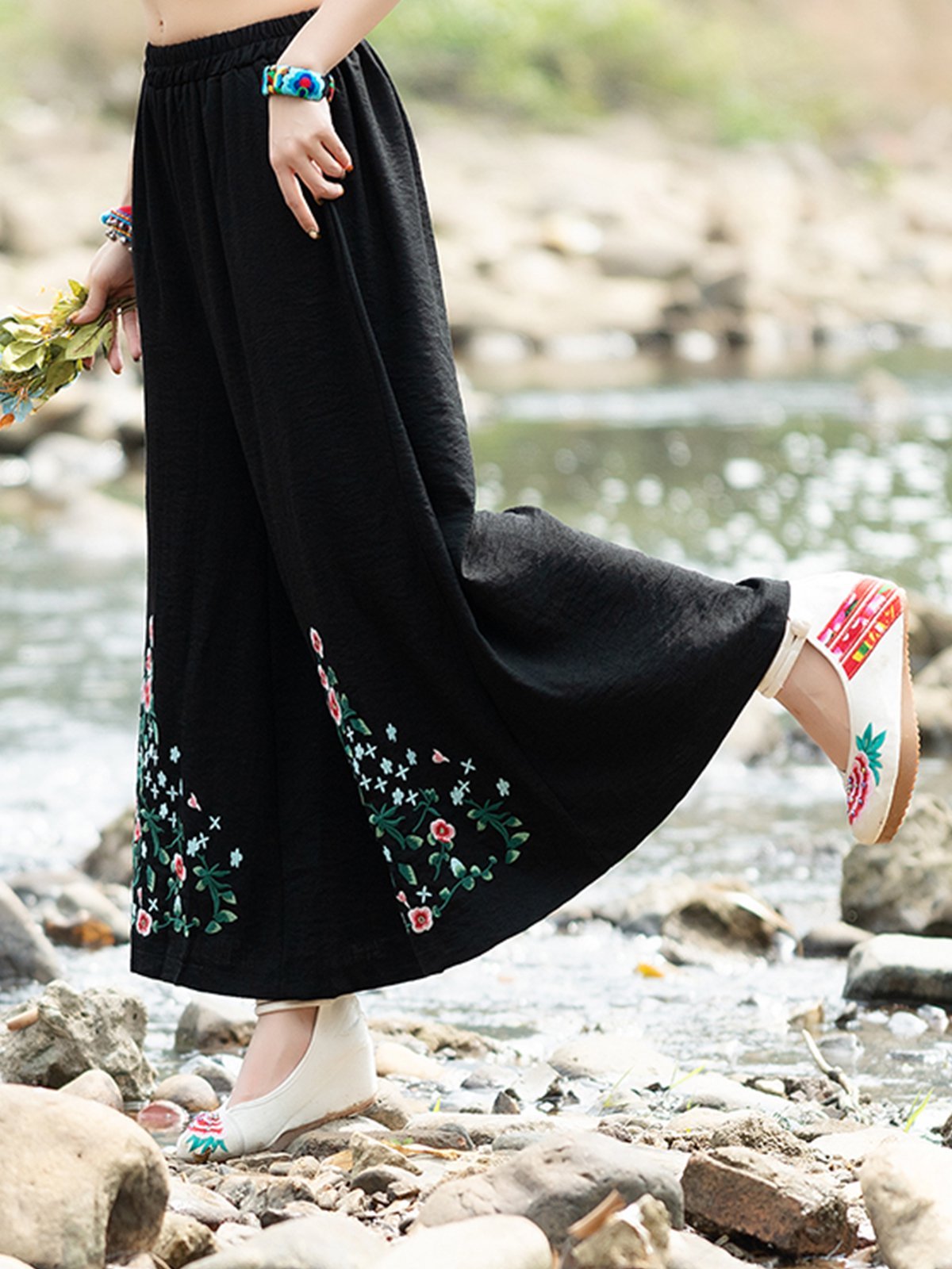 Casual Wide Leg Pants With Pockets