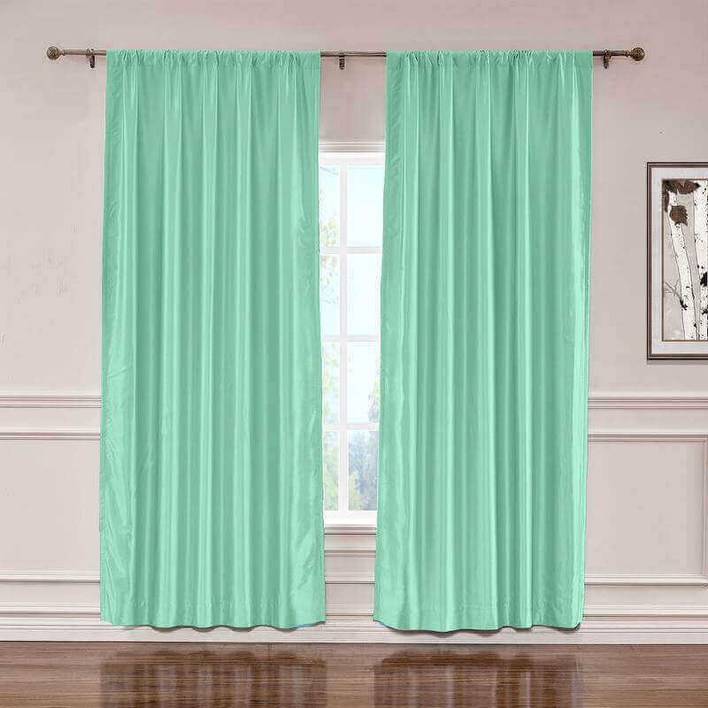 CUSTOM Lao Hang Zhou Aqua Mist Polyester Cotton Thermal Insulated Curtain