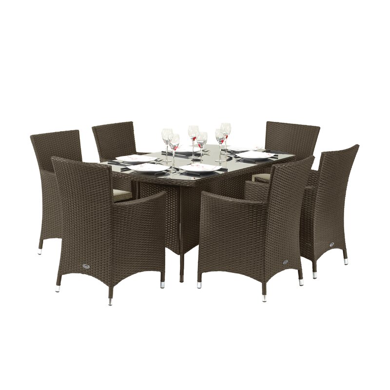 Rectangular 6 - Person 150Cm Long Dining Set with Cushions