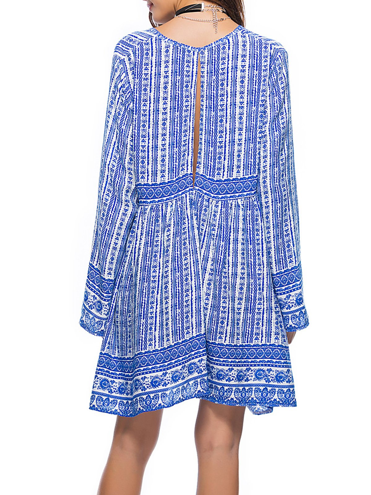 Women Vintage Summer Boho Paneled Dress