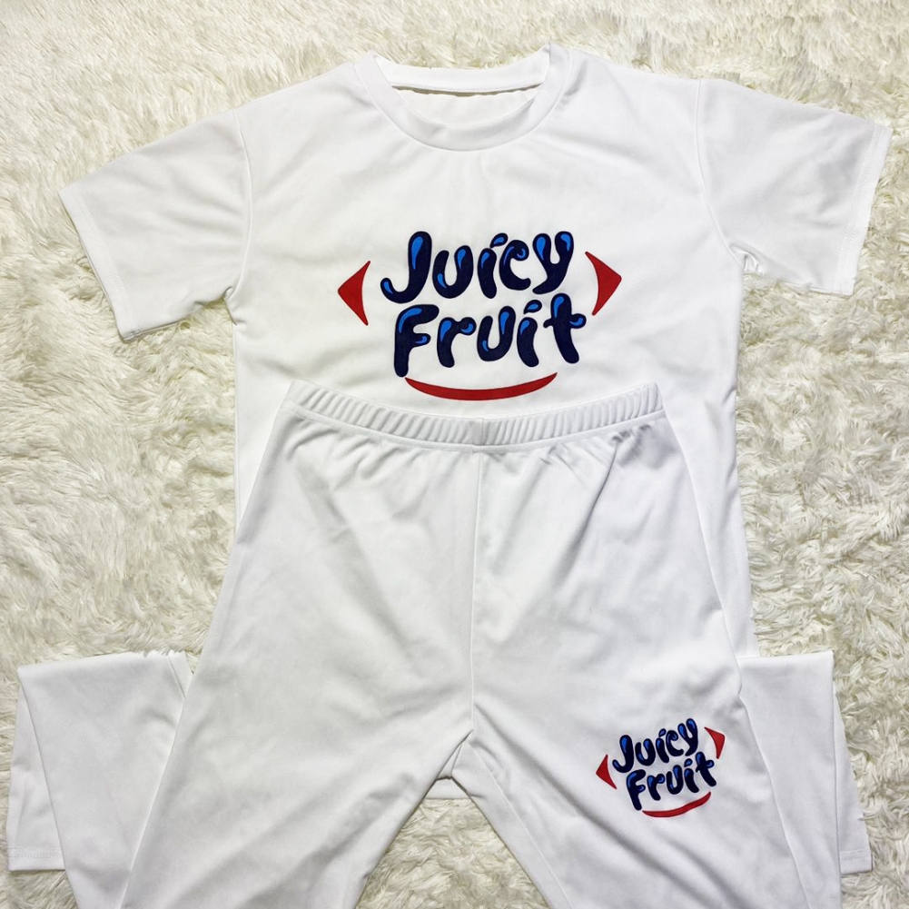 Summer Print O Neck Shirt and Matching Pants Set