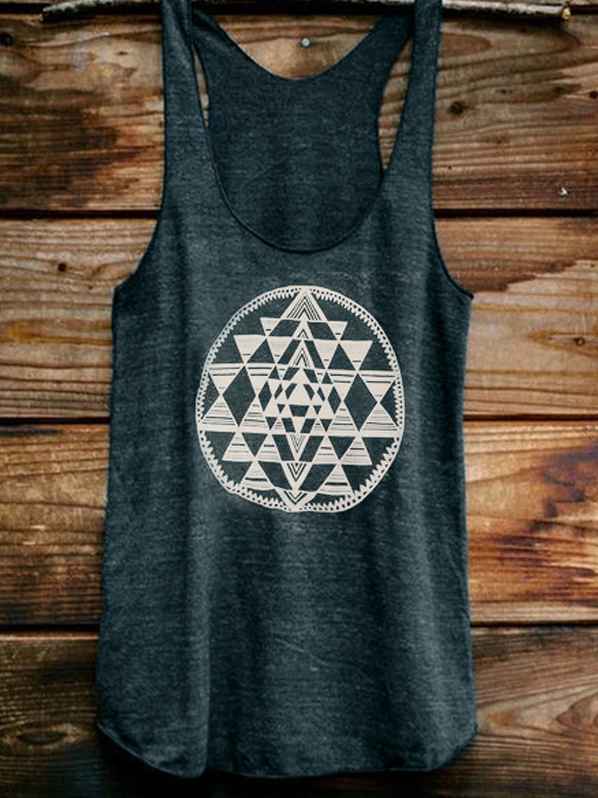 Blue Cotton-Blend Sleeveless Vests