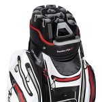 Founders Club Premium Cart Bag with 14 Way Organizer Divider Top (White with Red)