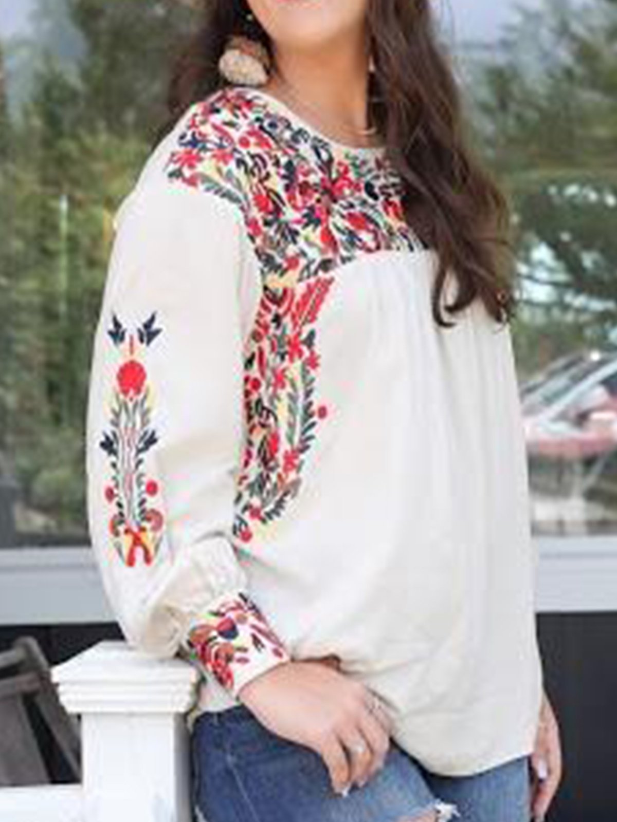 Vintage Printed Long Sleeve Shirts & Tops