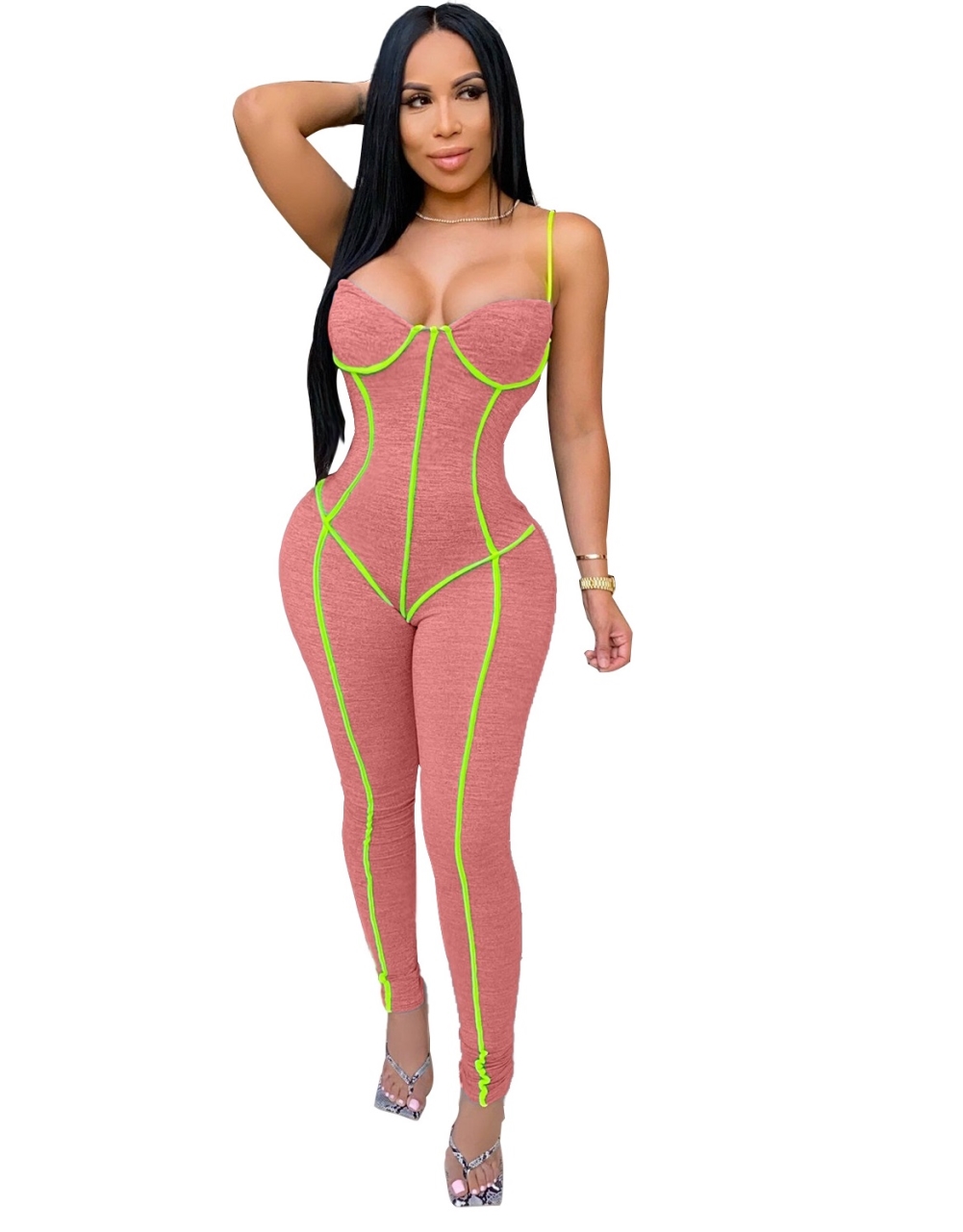 Sexy Push Up Strap Bodycon Jumpsuit