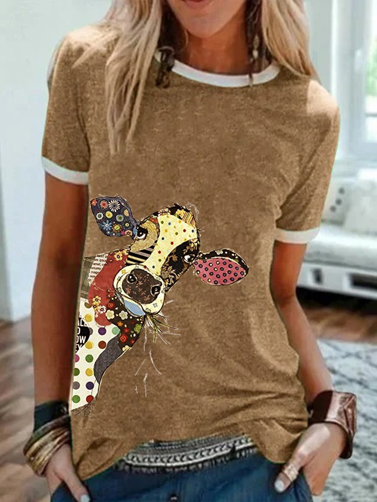 Casual Plus Size Short Sleeve Graphic Tee Shirts Tops