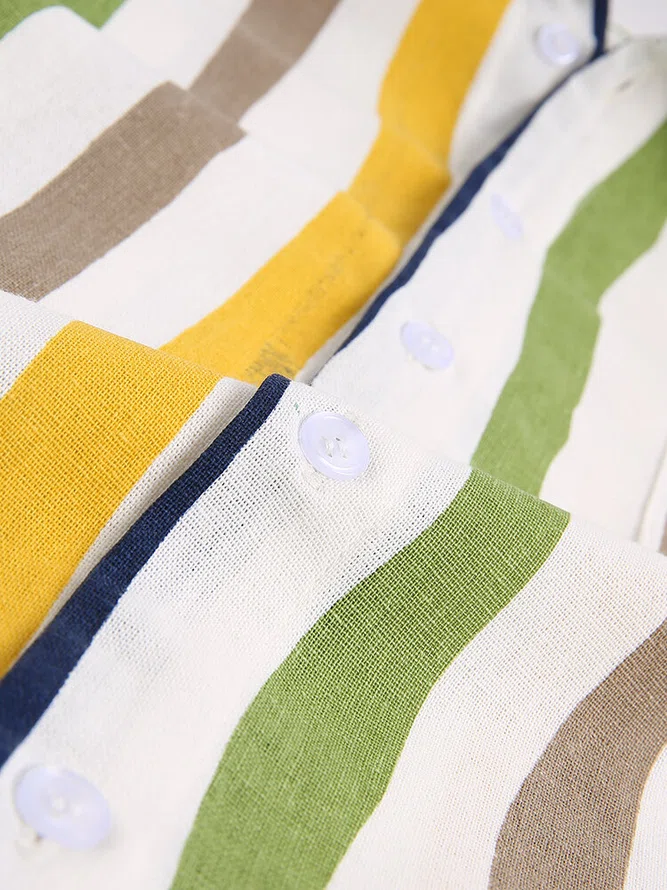 Men's Linen Shirt Collar Casual Shirts