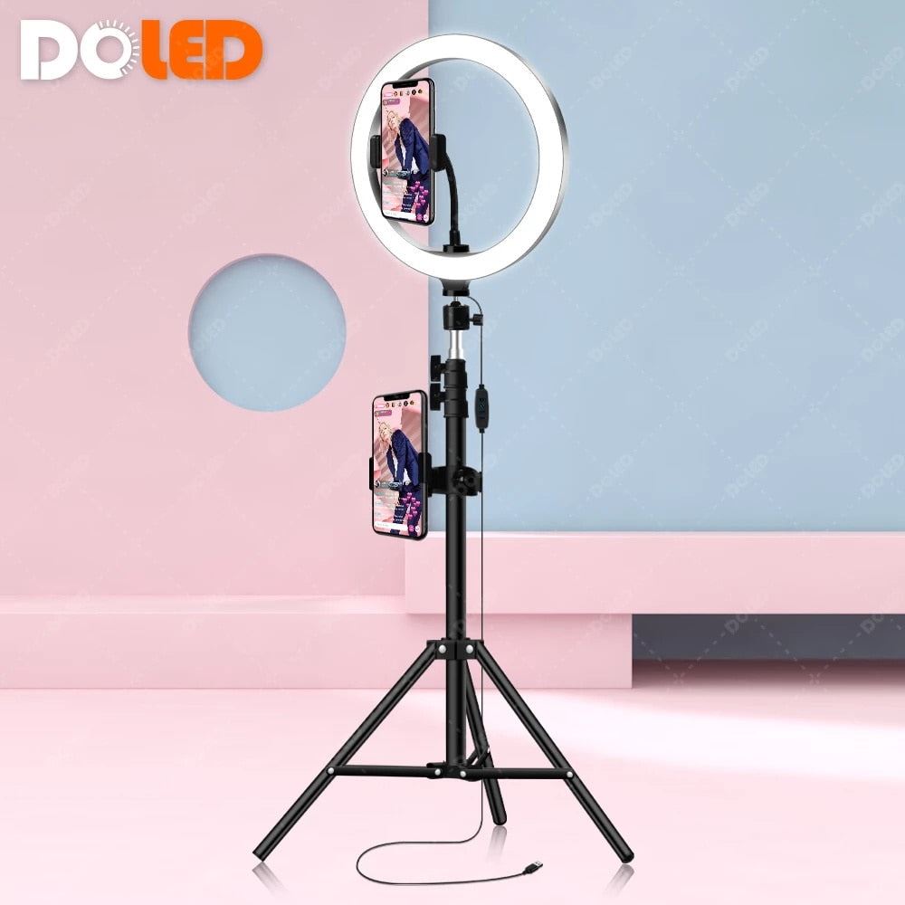 Selfie LED Ring Light with 1.6m Tripod Phone Holders for Youtube for Photo Studio Photographic Video