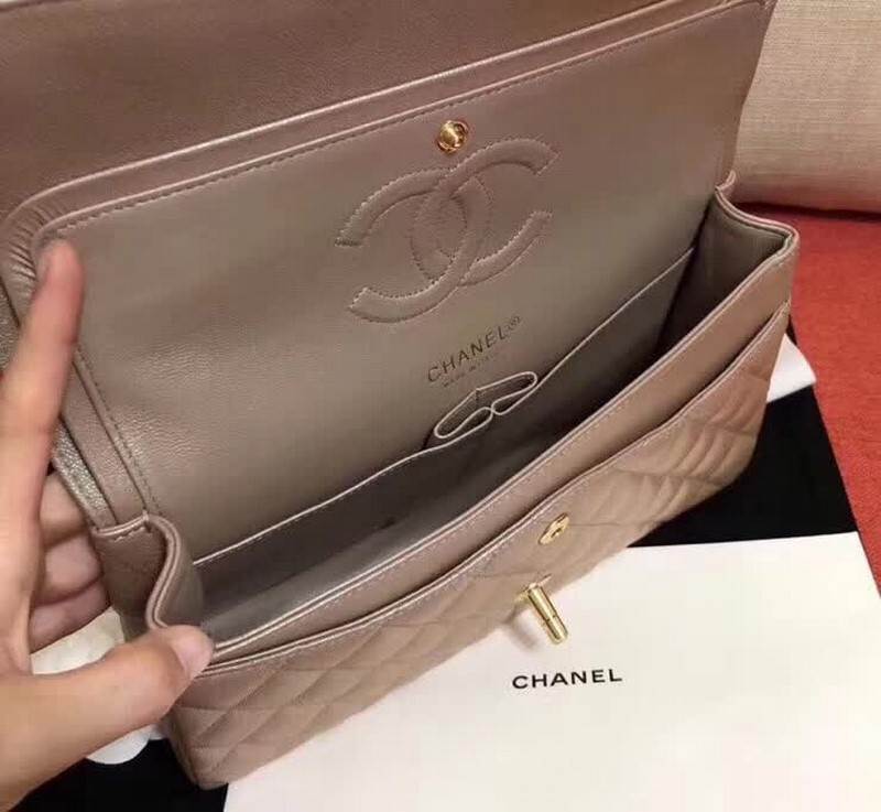 high quality handbag 119011 caviar genuine leather flap bag 1112