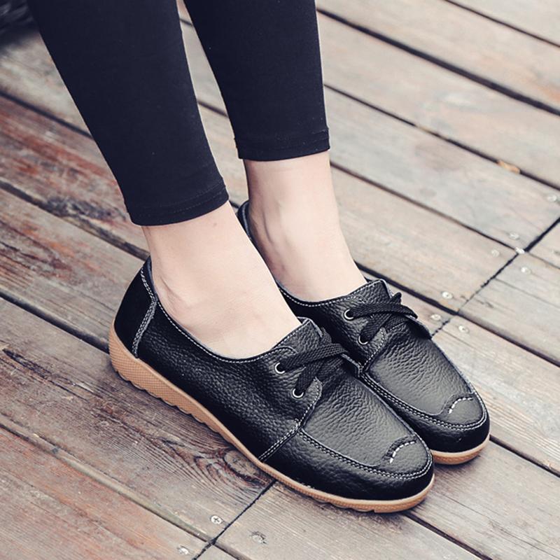 Women PU Loafers Casual Comfort Slip On Shoes