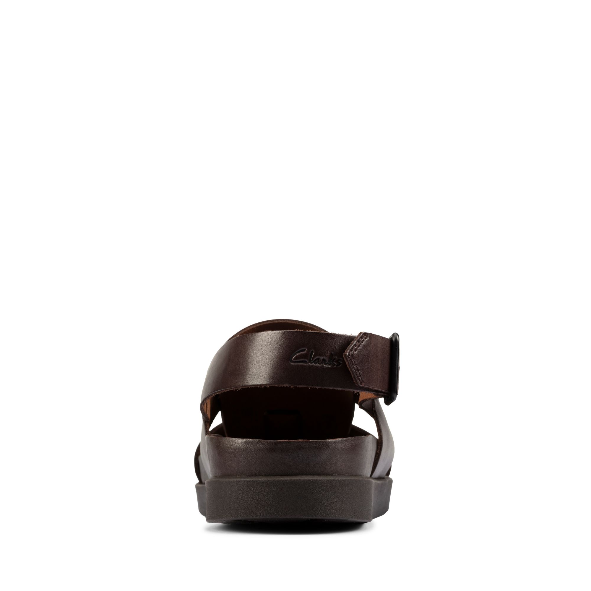 Men Sandals Sunder Strap Dark Brown Lea