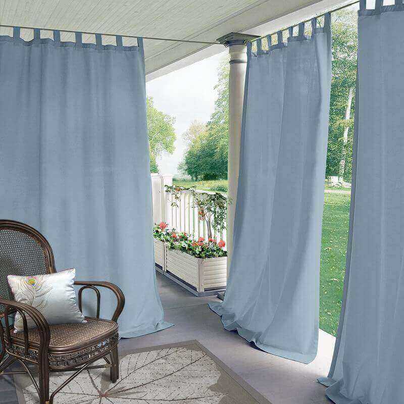 CUSTOM Edoardo Sky Blue Outdoor Curtain