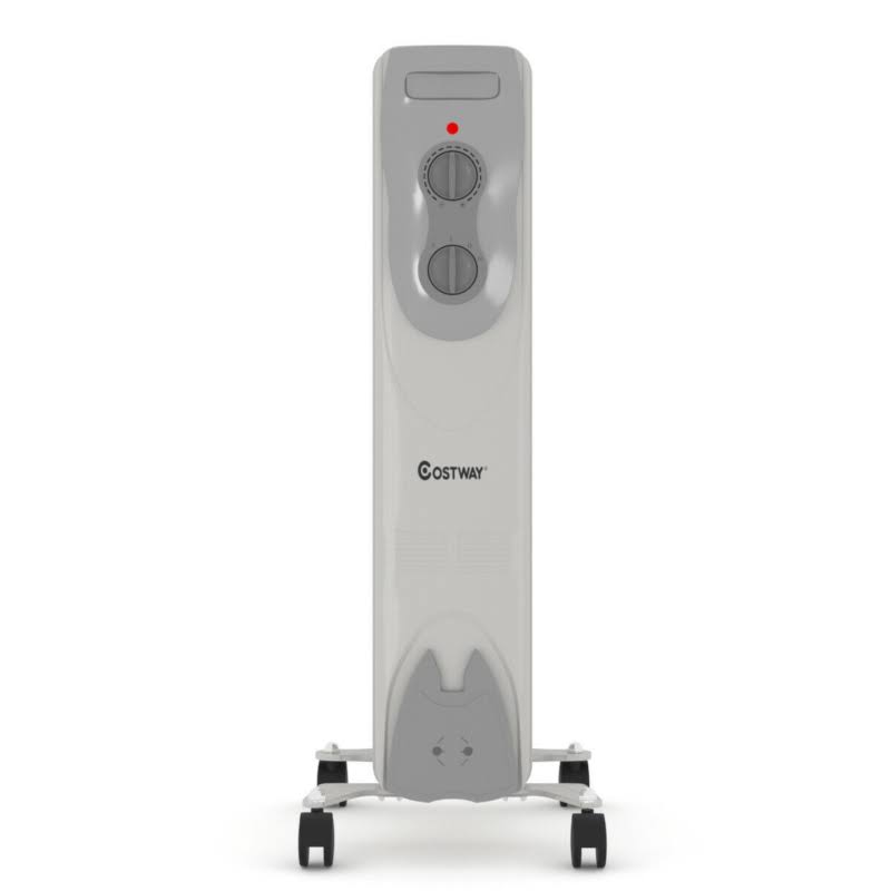 Portable Oil-Filled Radiator Heater w/Adjustable Thermostat Home Office 1500W