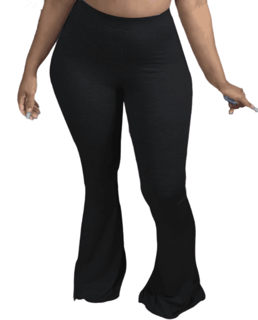 Solid Color African High Waist Flare Trousers