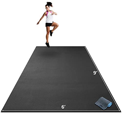 Gorilla Mats Premium Extra Large Exercise Mat �C 9�� x 6�� x 1/4��� Ultra Durable, Non-Slip, Workout Mat for Instant Home Gym Flooring