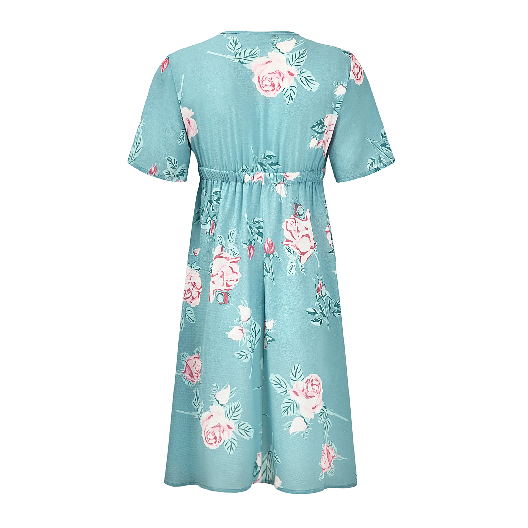 Print Flower High Waist Casual Dress