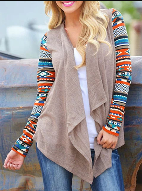 Cotton-blend Paneled Geometric Long Sleeve Coat