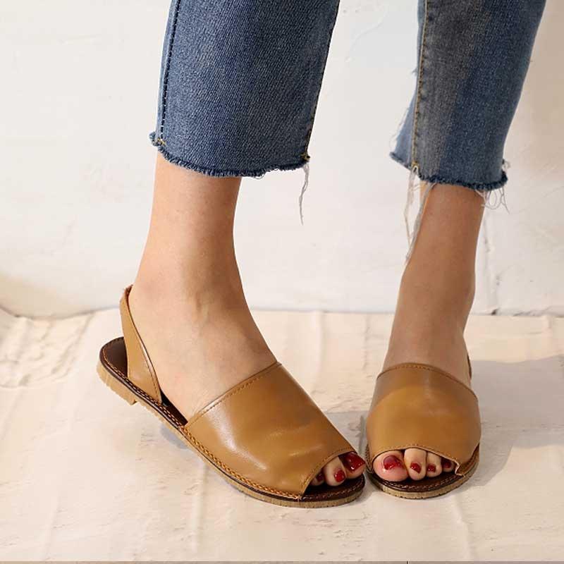 Women PU Sandals Casual Peep Toe Outdoor Shoes