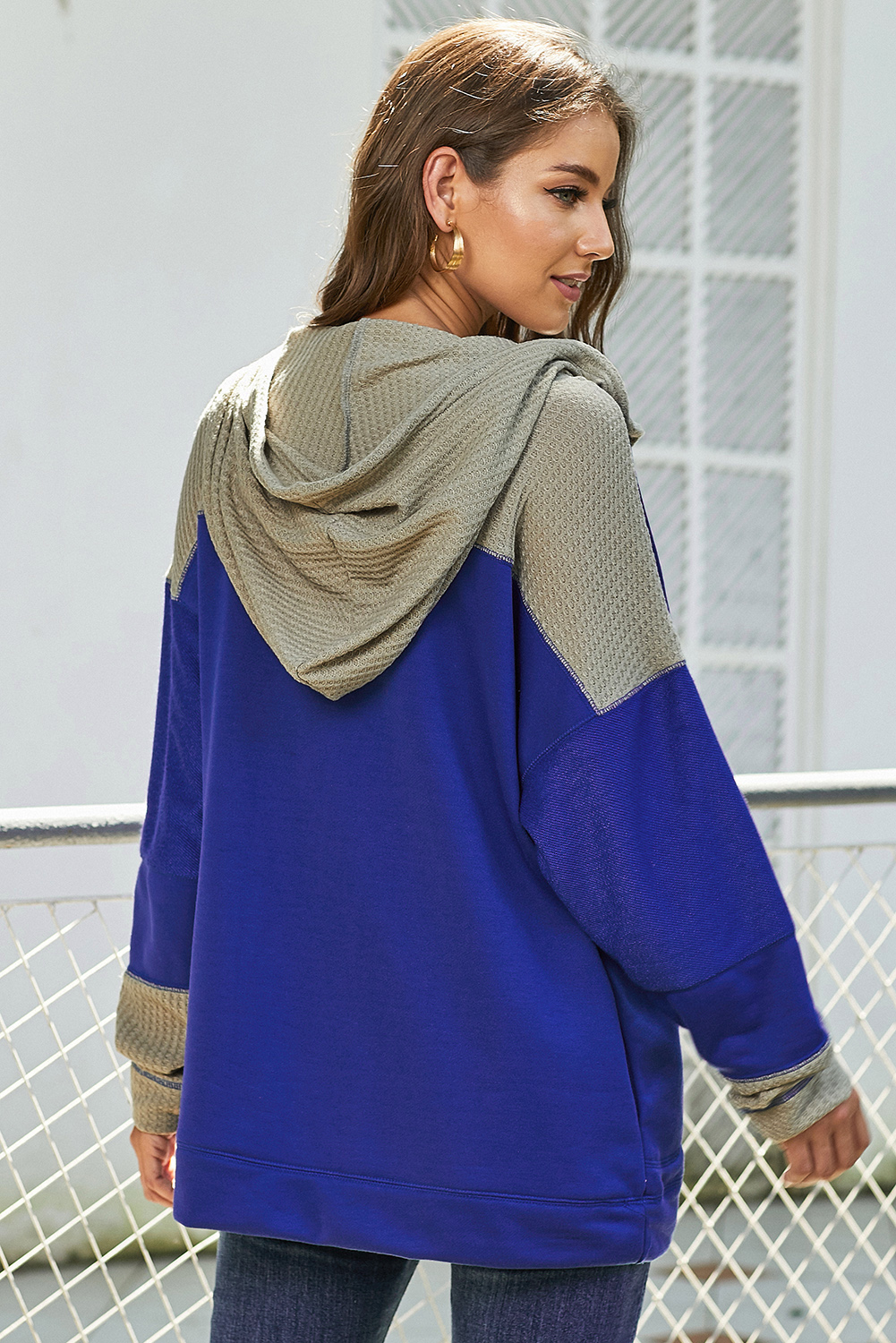 Blue Contrast Hoodie