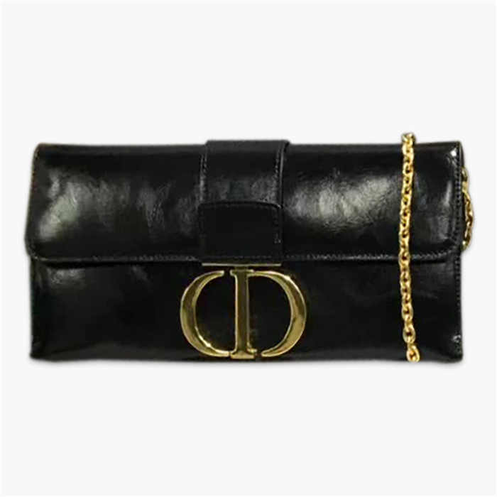 【原版皮】迪奥/Dior 30 Montaigne链条包，选用裂纹亮皮牛皮裁制而成，饰以标志性“CD”字母锁扣，款号：M5683