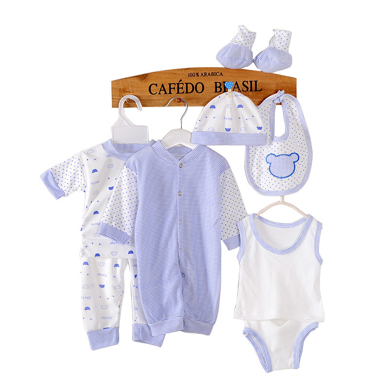 8PCS/Set Newborn Baby Clothes Srt Girl Boy Clothing Set Gifts Layette Unisex Jumpsuit New Born Rompers For Baby Gift