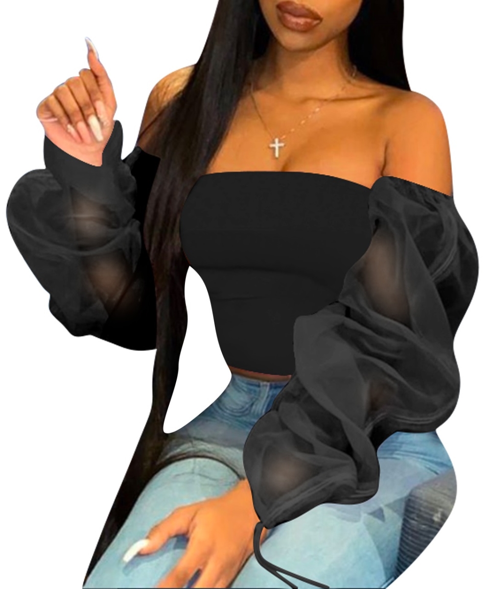 Sexy Strapless Plain Crop Top