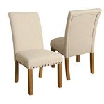 Classic Upholstered Parsons Dining Chairs | Set of 2 Accent Dining Chairs