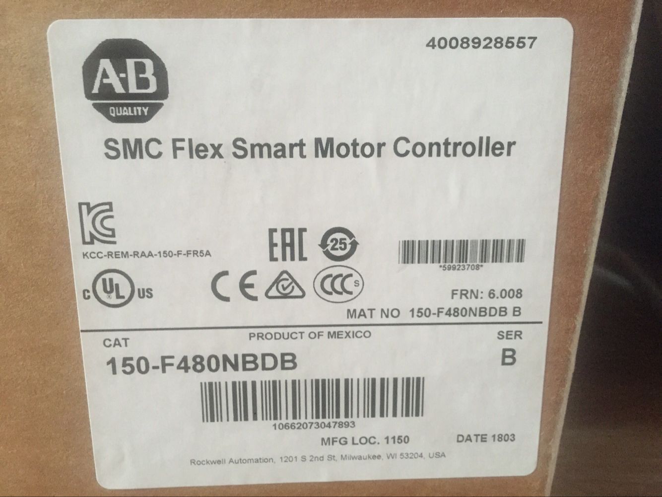150-F480NBDB Allen Bradley Original New factory Sealed Motor