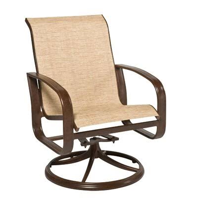Cayman Isle Swivel Patio Dining Chair Woodard Fabric: Tin Ceiling