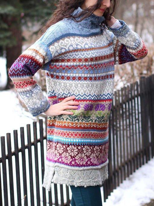 Turtleneck Cotton Long Sleeve Shift Dresses