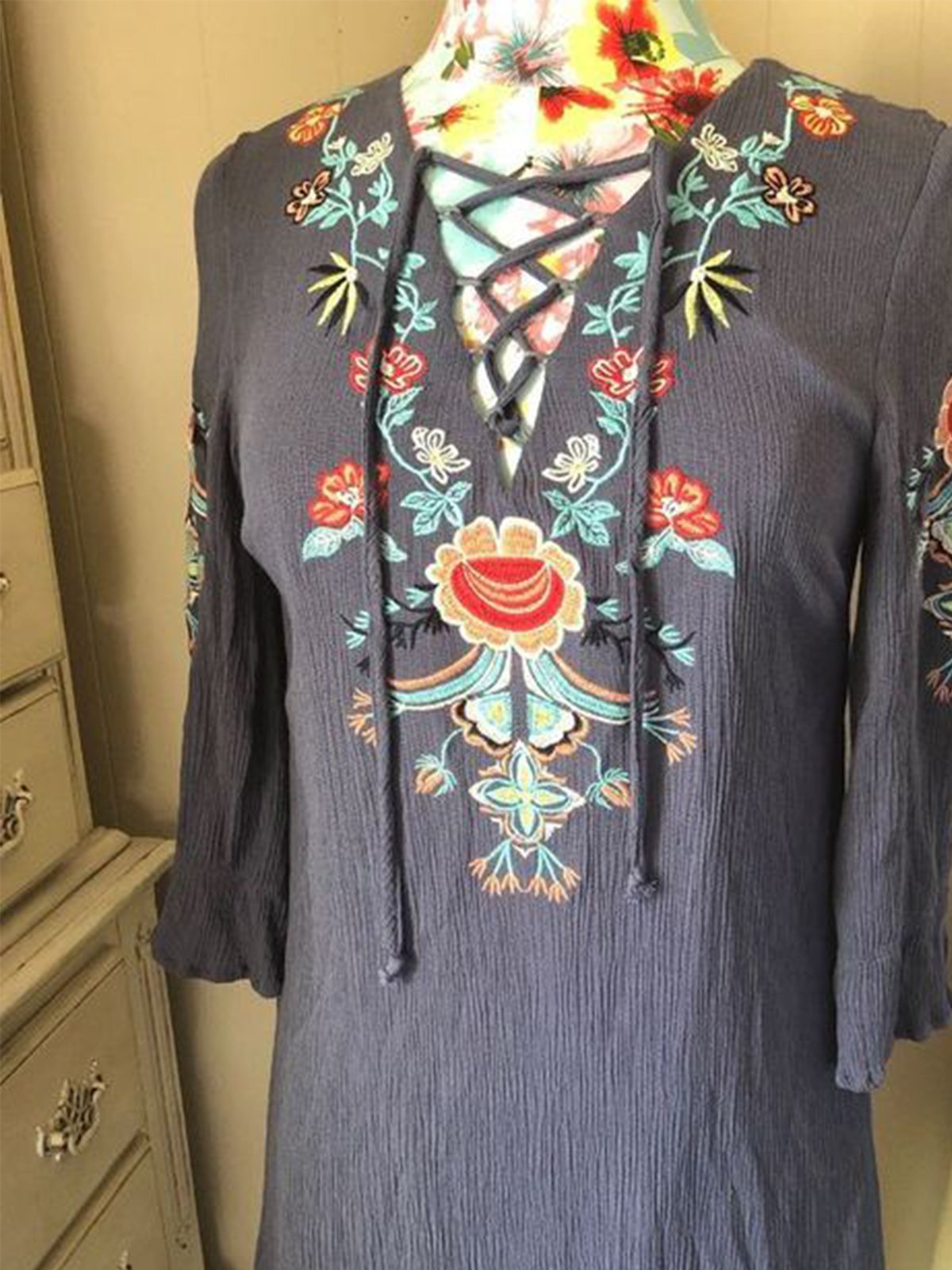 Floral Half Sleeve Casual Shift Shirts & Tops