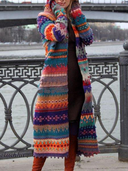 Plus Size Casual Hoodie Long Sleeve Coat