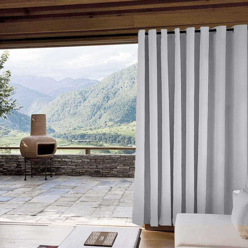 CUSTOM Edoardo White Grey Outdoor Curtain