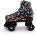 Roller Skates Classic High-top for Adult Outdoor Skating Light-Up Four-Wheel, 7.5/ white flash wheel