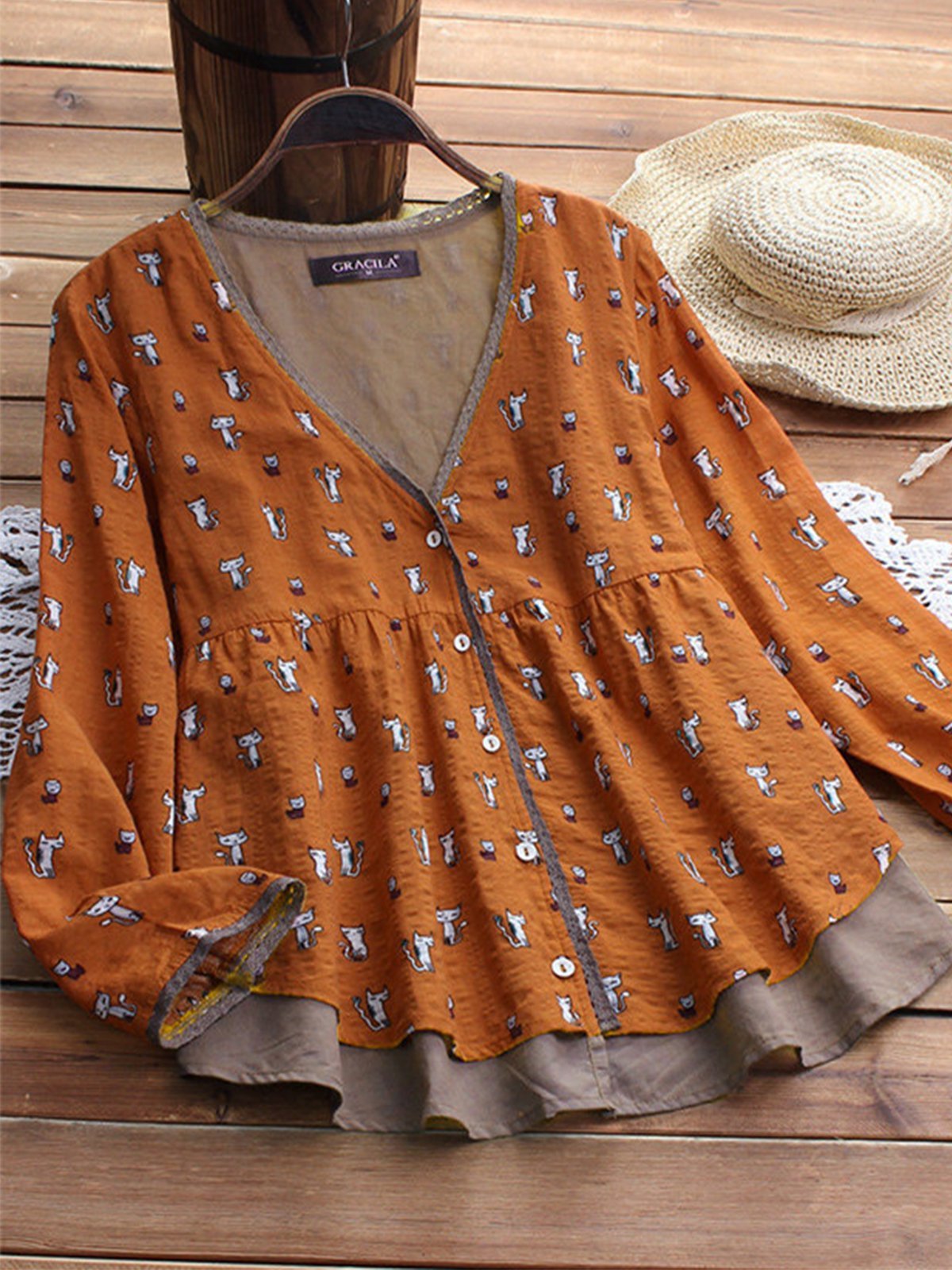 Sweet V Neck Shirts & Tops