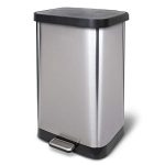 Large Metal Kitchen Garbage Bin with Soft Close Lid