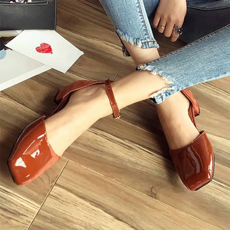 Date Spring/Fall Suede Panel Chunky Heel Heel