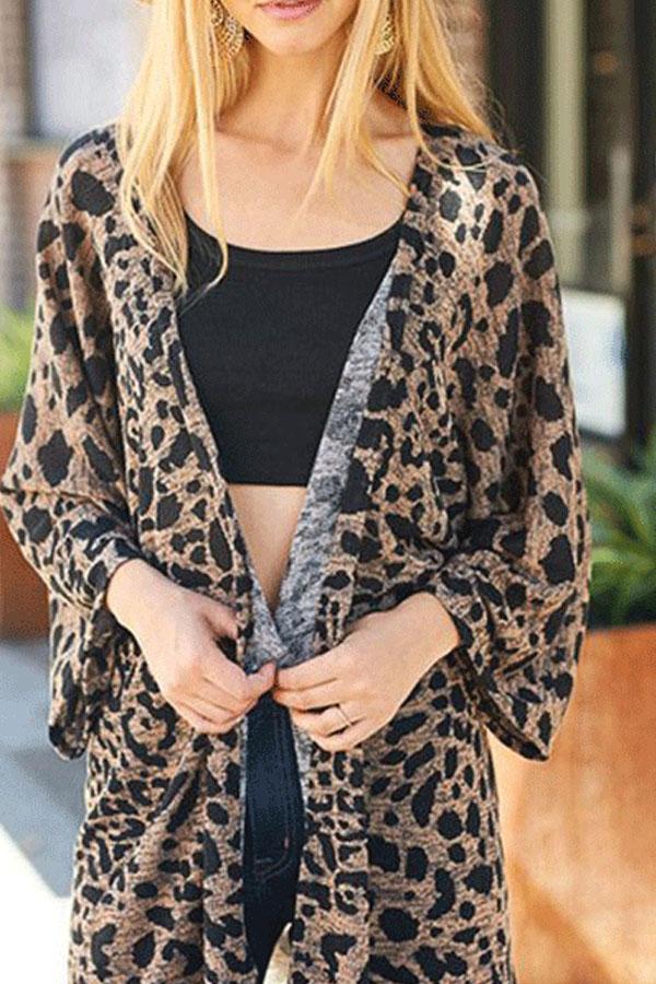 Fashion Printed Irregular Sleeve Cardigan Outwear