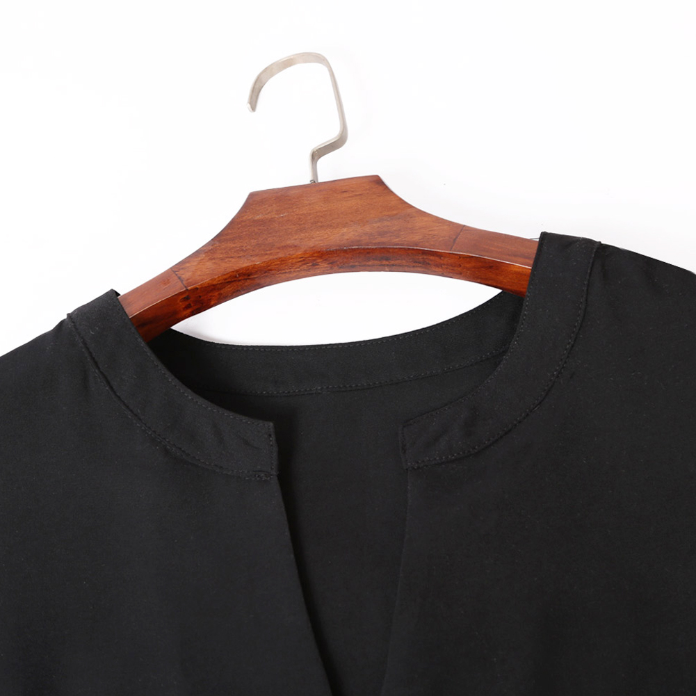 Black V Cut Buttoned Tank Top